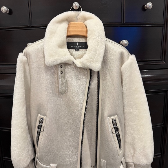 Nicole Benisti Montreal Shearling/Leather Coat - Picture 11 of 12